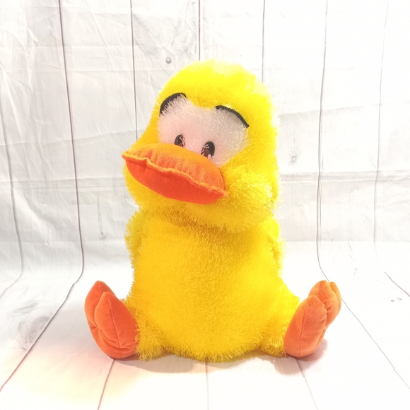 FLOPPY Fluffy Yellow Orange Duckie Toy Work Duck Plush 17 in. Stuff Animal Toy - Picture 6 of 9